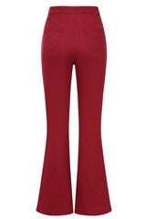1960's Banned Retro Roisin Beige Trouser-Burgundy