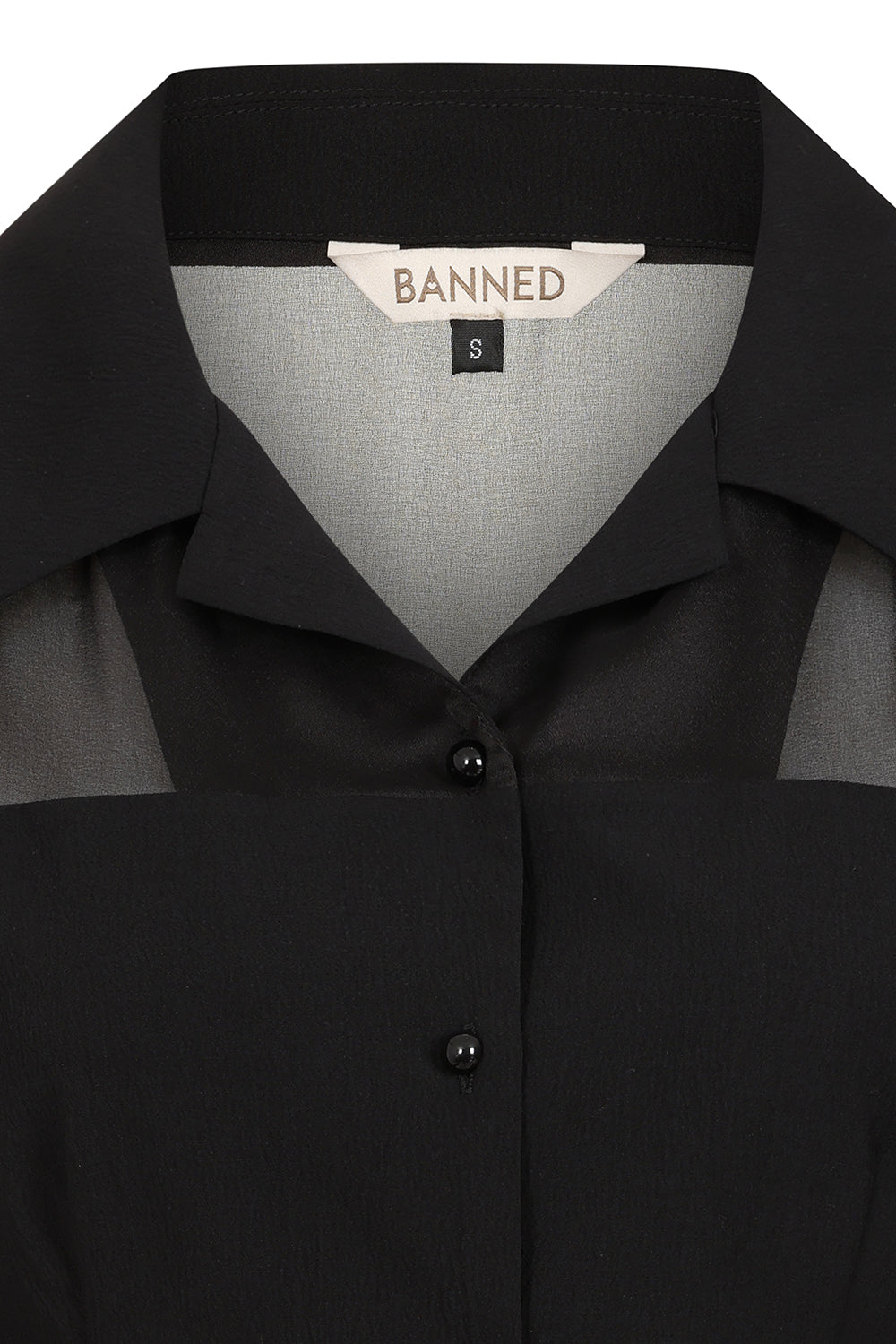 Banned Retro 1950's Mina Black blouse-Black