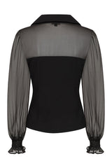 Banned Retro 1950's Mina Black blouse-Black