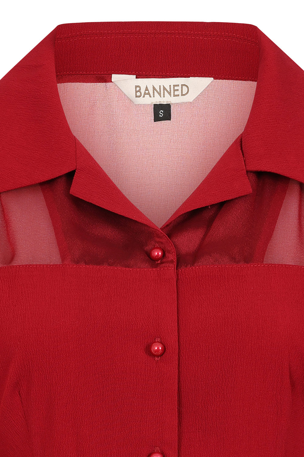 Banned Retro 1950's Mina Black blouse-Burgundy