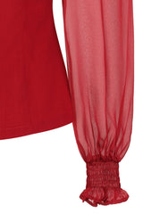 Banned Retro 1950's Mina Black blouse-Burgundy
