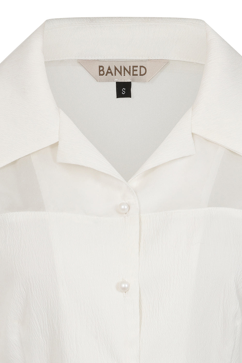 Banned Retro 1950's Mina Black blouse-White