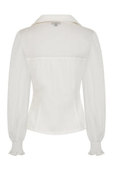 Banned Retro 1950's Mina Black blouse-White