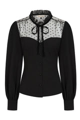 Banned Retro 1950's Luna Black blouse-Black