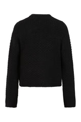 Banned Victoria 40s Crop Cardigan - Wool Mix Textured Jacket Style cardigan-Black