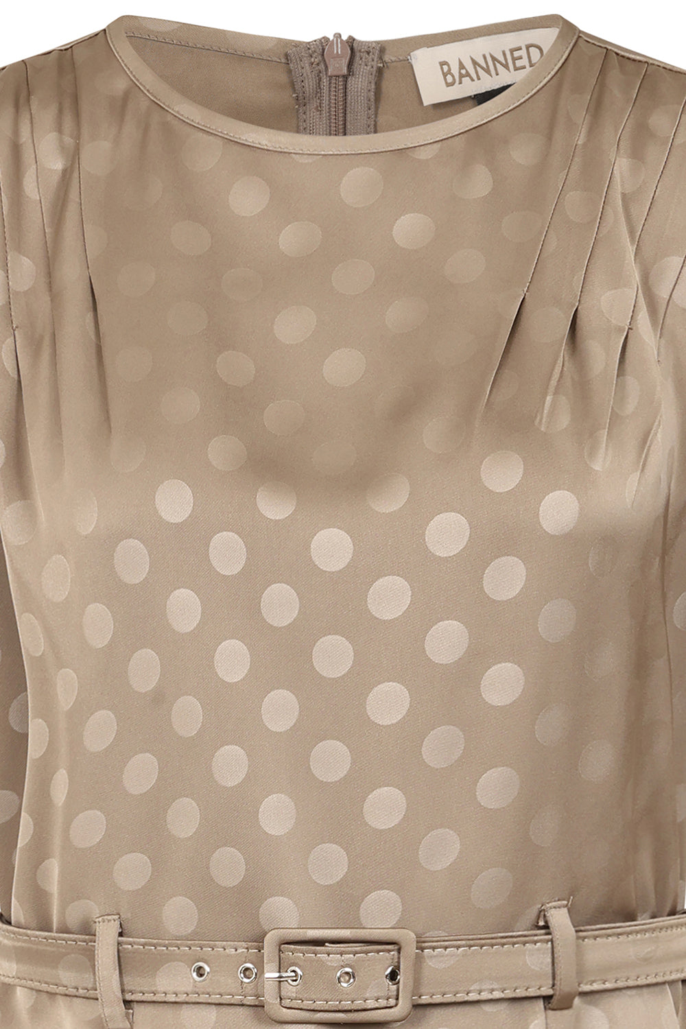 1940's Banned Retro Iris polka dot brown dress -Brown
