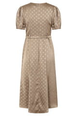 1940's Banned Retro Iris polka dot brown dress -Brown