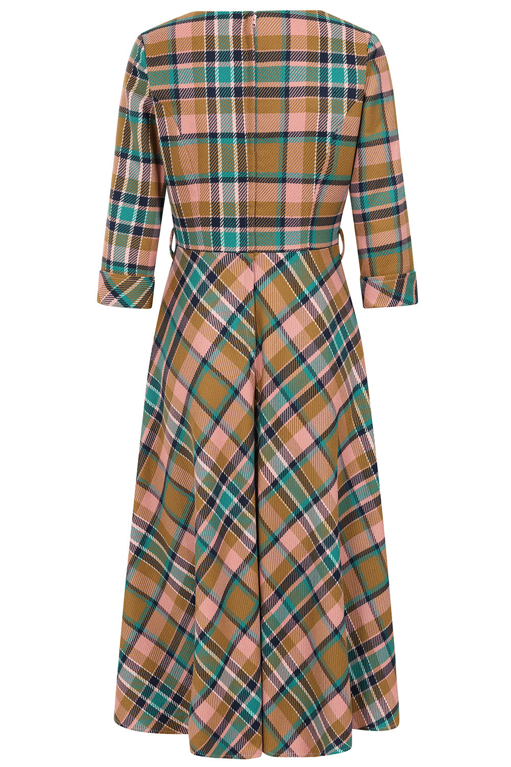 1950's Banned Retro Harriet Plaid Blush Dress-Blush