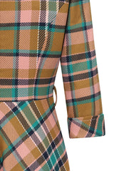 1950's Banned Retro Harriet Plaid Blush Dress-Blush