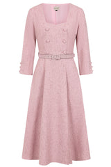 1950's Banned Retro Isobel army green Dress-Pink