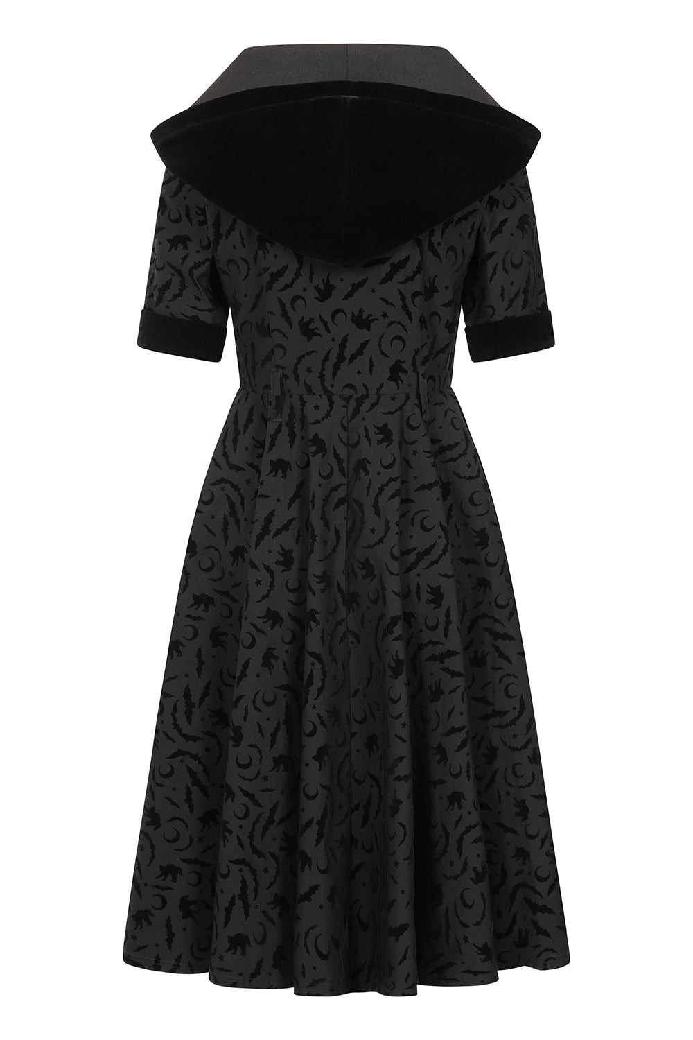 Banned Apparel Tara Halloween Night Hooded Dress with pockets.-Black