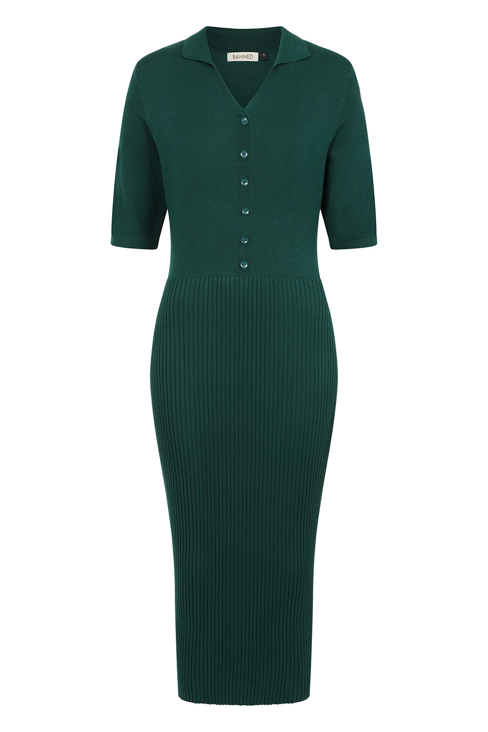 1940's Banned Retro Federica knit dress-Green