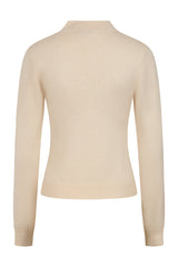 Banned's Mara High-Neck Teardrop Cutout Jumper -Beige