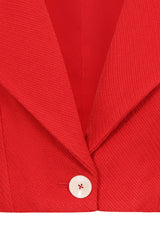 Banned Marilyn 50s Cropped Jacket - Vintage Style Wide Collar Jacket-Red