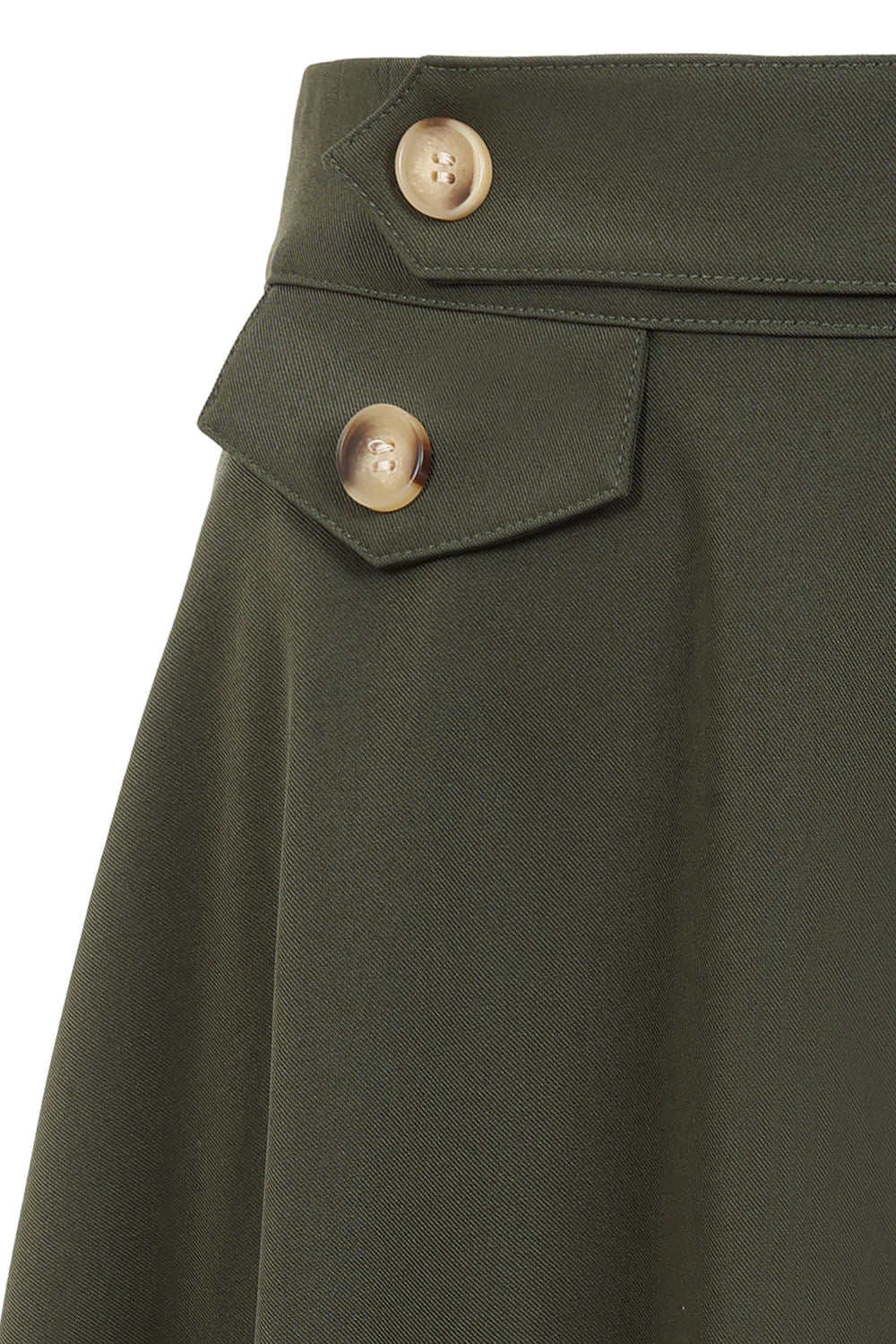 Banned Retro Book Club Swing Skirt with Button and faux flap pocket details-Green