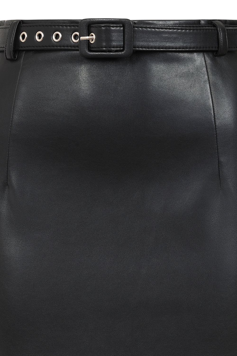 Banned Ada PU Pencil Skirt - 50s Style Secretary Vegan Leather Skirt-Black