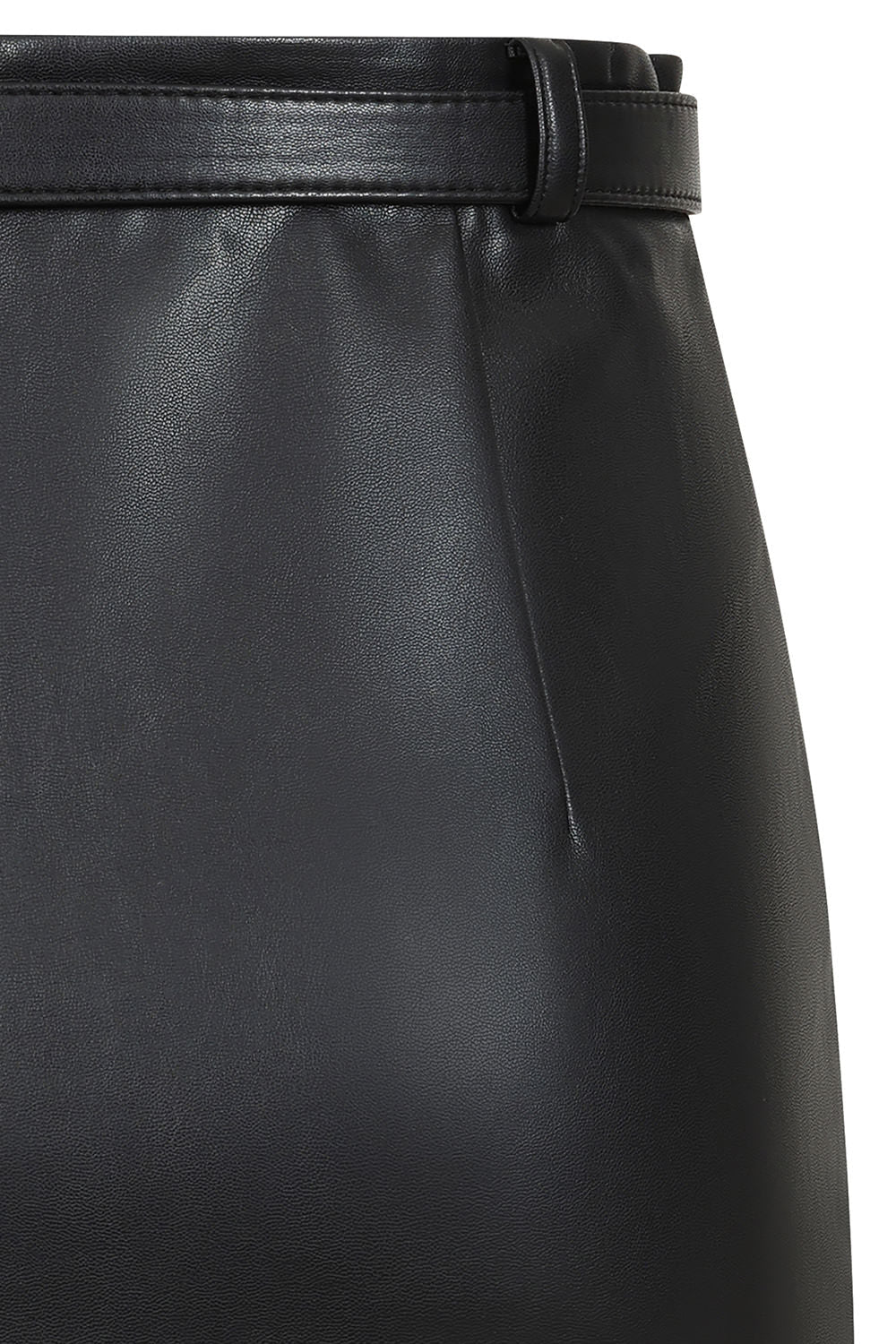 Banned Ada PU Pencil Skirt - 50s Style Secretary Vegan Leather Skirt-Black