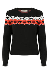 Banned Cindy Halloween Cat Jumper - Retro Style Pumpkin Fair Isle Sweater-Black