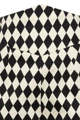Banned Samantha Harlequin Cigarette Trousers - 50s Style Rockabilly Diamond Print Pants-Black/White