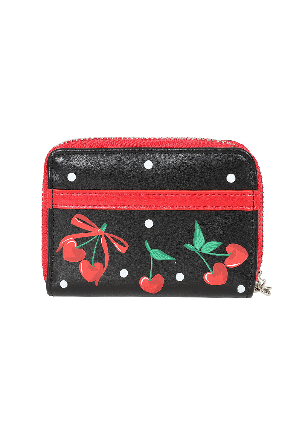 Banned Retro Cherry Bow Handbag Purse   Rockabilly-Inspired Retro Bag with Cherry Motif and Bow Detail-Black