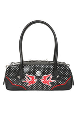 Banned Retro Viva Las Vegas Handbag   Rockabilly Swallow and Dice Retro Bag-Black