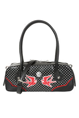 Banned Retro Viva Las Vegas Handbag   Rockabilly Swallow and Dice Retro Bag-Black