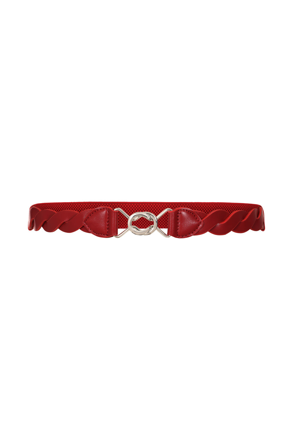 Banned Retro Audrey Woven Elasticated Belt Vintage-Inspired Stretch Waist Belt-Burgundy