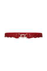 Banned Retro Audrey Woven Elasticated Belt Vintage-Inspired Stretch Waist Belt-Burgundy