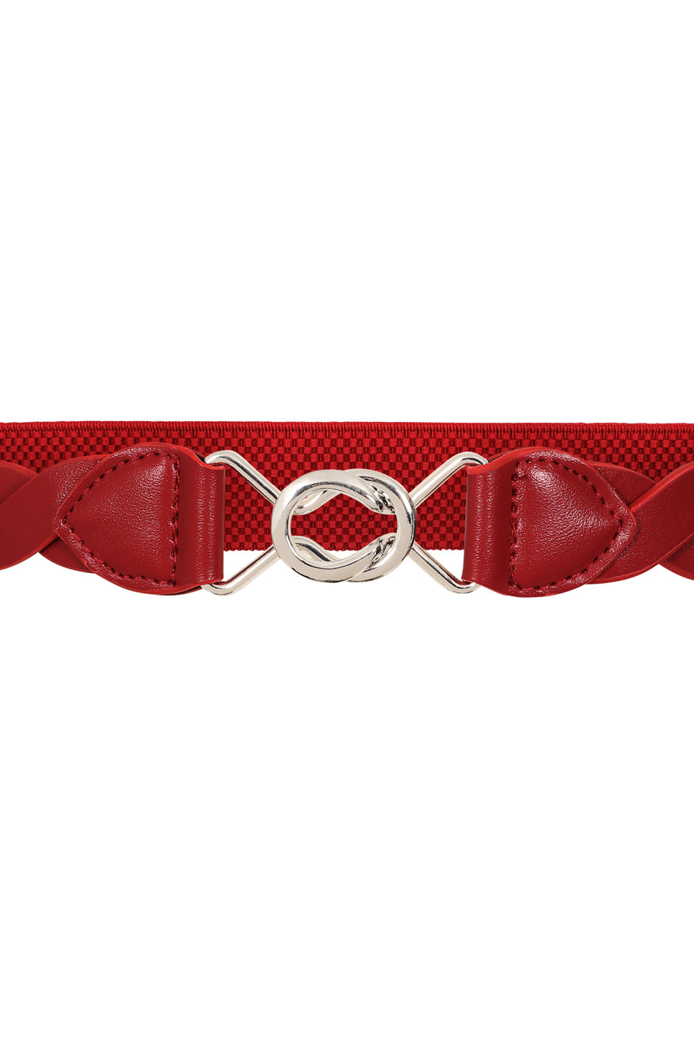 Banned Retro Audrey Woven Elasticated Belt Vintage-Inspired Stretch Waist Belt-Burgundy