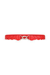 Banned Retro Audrey Woven Elasticated Belt Vintage-Inspired Stretch Waist Belt-Red