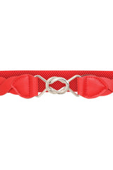 Banned Retro Audrey Woven Elasticated Belt Vintage-Inspired Stretch Waist Belt-Red