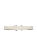 Banned Retro Audrey Woven Elasticated Belt Vintage-Inspired Stretch Waist Belt-White