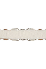 Banned Retro Audrey Woven Elasticated Belt Vintage-Inspired Stretch Waist Belt-White