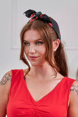 Banned Retro Cherries and Bow Bandana-Black