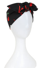 Banned Retro Cherries and Bow Bandana-Black