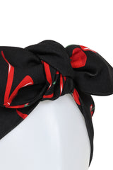 Banned Retro Cherries and Bow Bandana-Black
