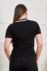 Banned Rockabilly Mila Ace Knitted Jumper-Black