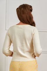 Banned Retro 50s Marla Lemon Cardigan-Ivory