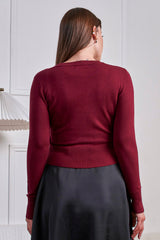 Banned 50s Nara Froses And Daisies Cardigan-Burgundy