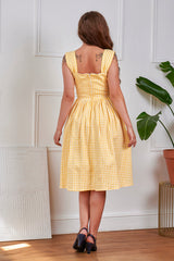 Banned Retro 50s Eliza Gingham Swing Dress-Yellow
