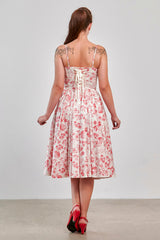 Banned Retro Jeanie Tea Floral Corset Dress-Cream