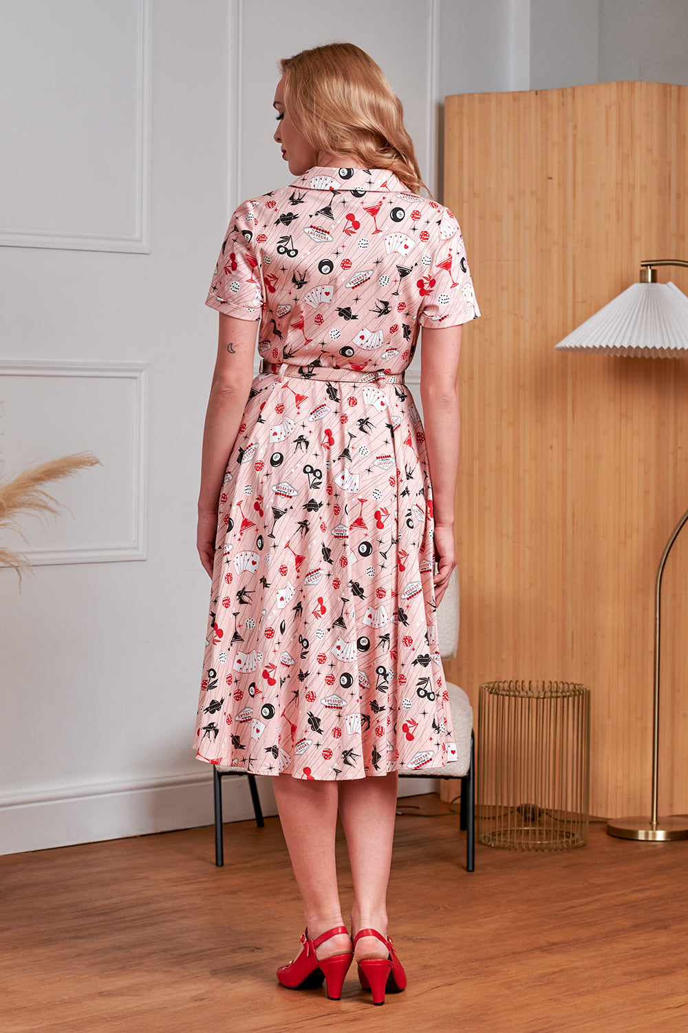 Banned Retro 50s Bella Viva Las Vegas Swing Dress-Pink