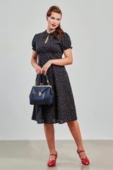 Banned Retro 40s June Flower Dress-Black