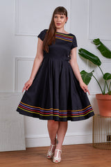 Banned Retro 50s Carmen Full Skirt Swing Dress-Black