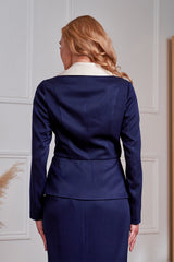 Banned Retro 50s Leonia Jacket Peplum-Navy