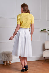 BANNED Legacy 1950s Circle Panel Skirt | Vintage Style Swing Skirt-White