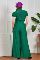 Banned Retro 40s Elizabeth Palazzo Trousers-Green