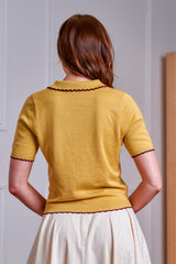 Banned Retro 50s Penny Flower Cardigan-Yellow
