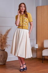 Banned Retro 50s Penny Flower Cardigan-Yellow