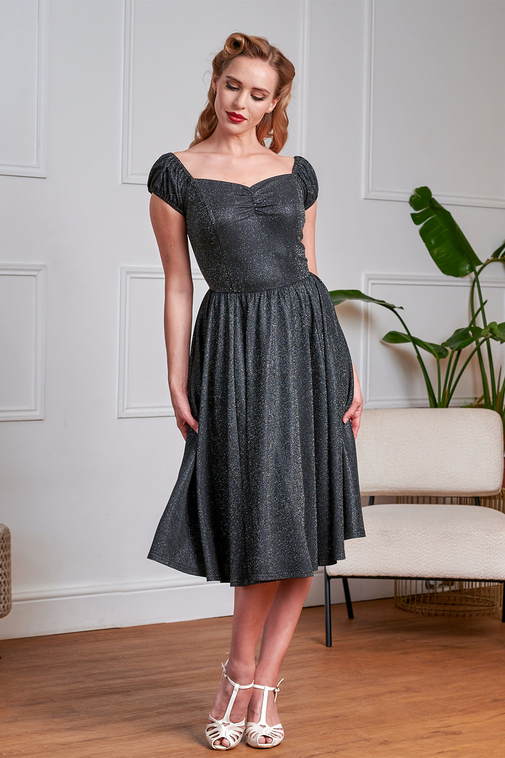 Banned Retro 50s Marilyn Sparkle Dress-Black